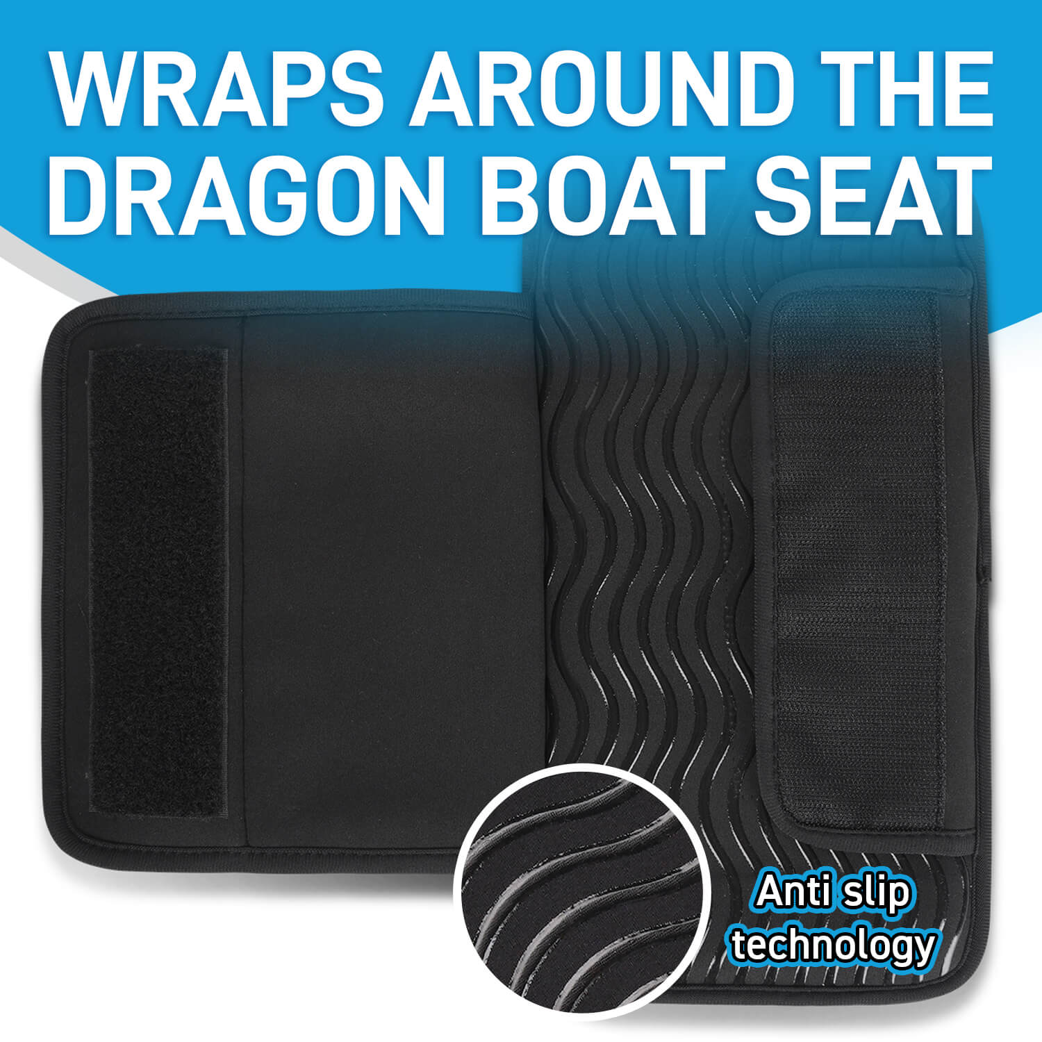 Dragon Boat Seat Pad with Secure Strap and Storage Pockets - IDBF Approved